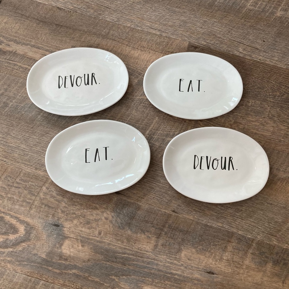 Rae Dunn | Artisan Collection ‘Eat’ & ‘Devour’ Oval Serving Plates